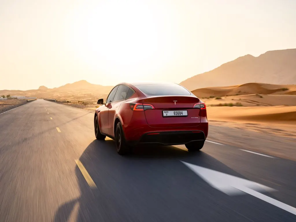 2023 Tesla Model Y Red (rear view)