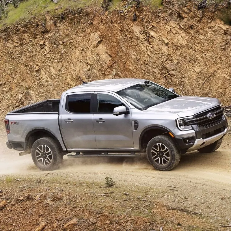 2024 Ford Ranger - Gray truck (lateral view) driving off road
