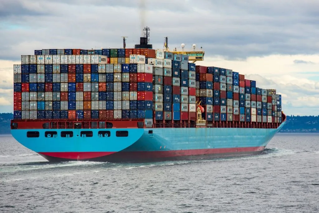 Cargo Vessel Loaded With Containers