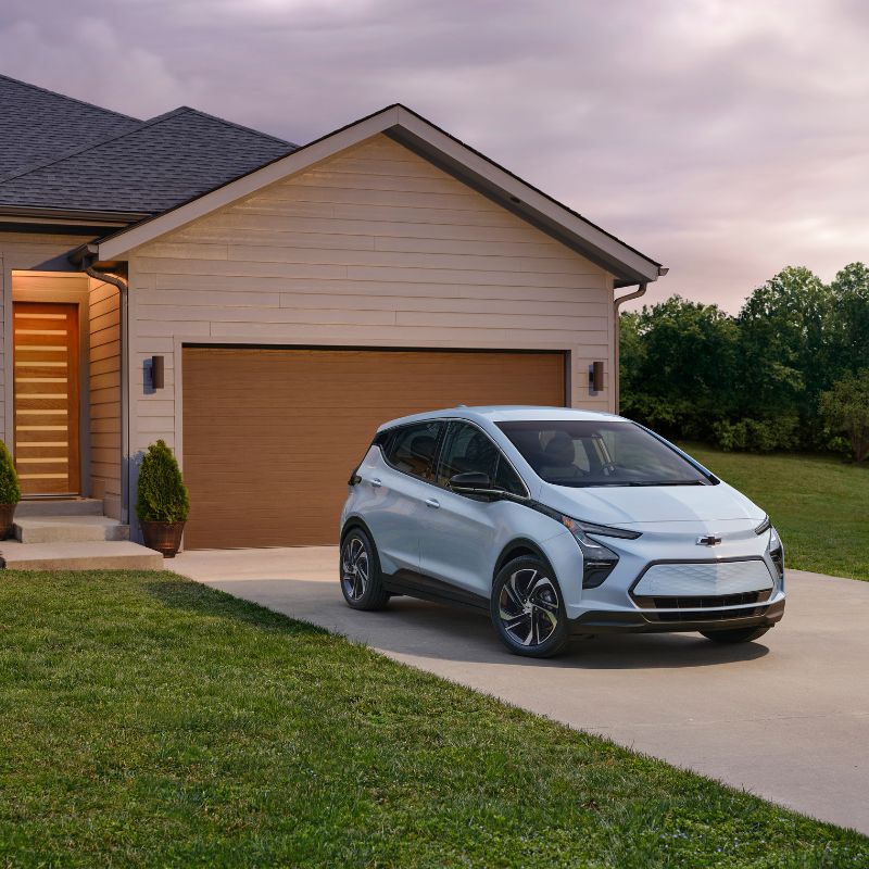 2023 Chevrolet Bolt EV Backed-In On A Residential Driveway