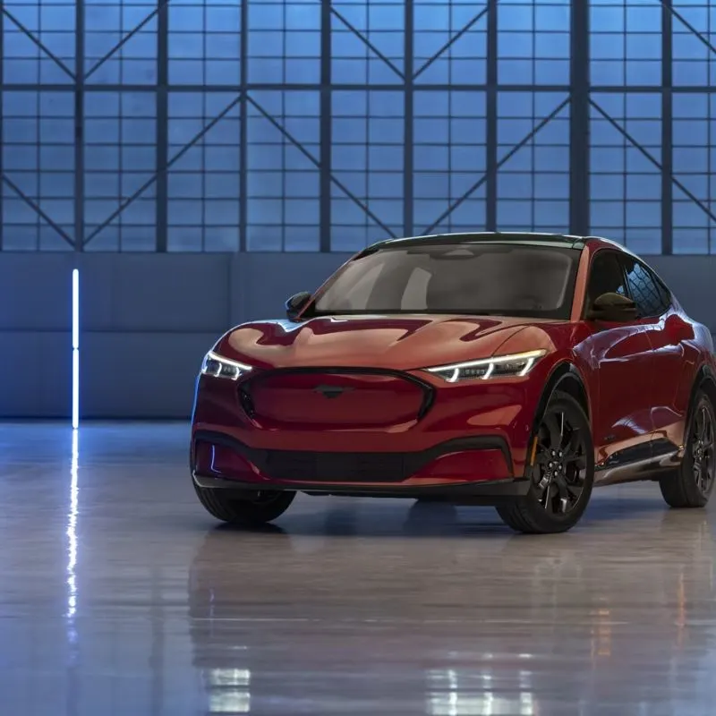 2023 Ford Mach E - Red electric SUV (front view)