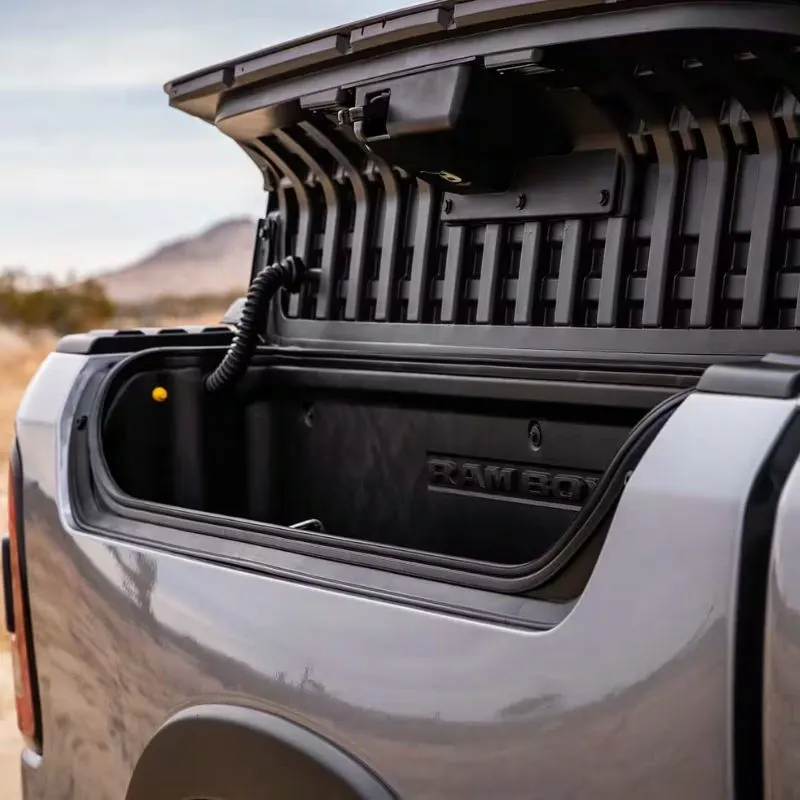 2024 Dodge Ram 1500 - Gray truck with the Rambox opened